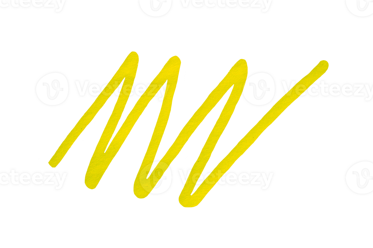 Yellow stroke drawn with marker on transparent background png