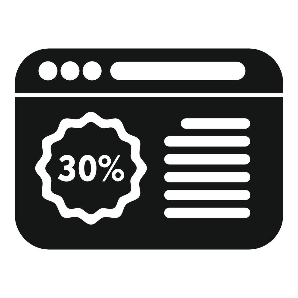 Online sale shop icon simple vector. Package rebate social vector