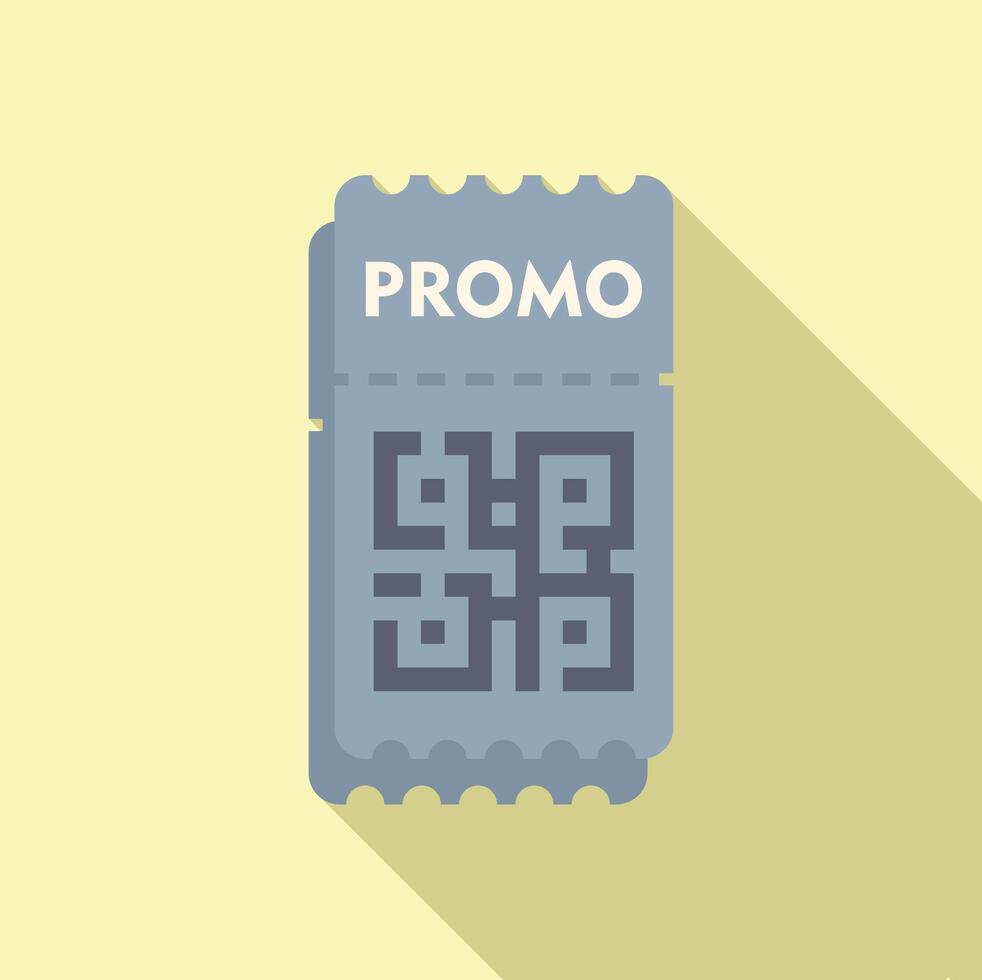 Promo qr code icon flat vector. Package rebate social vector