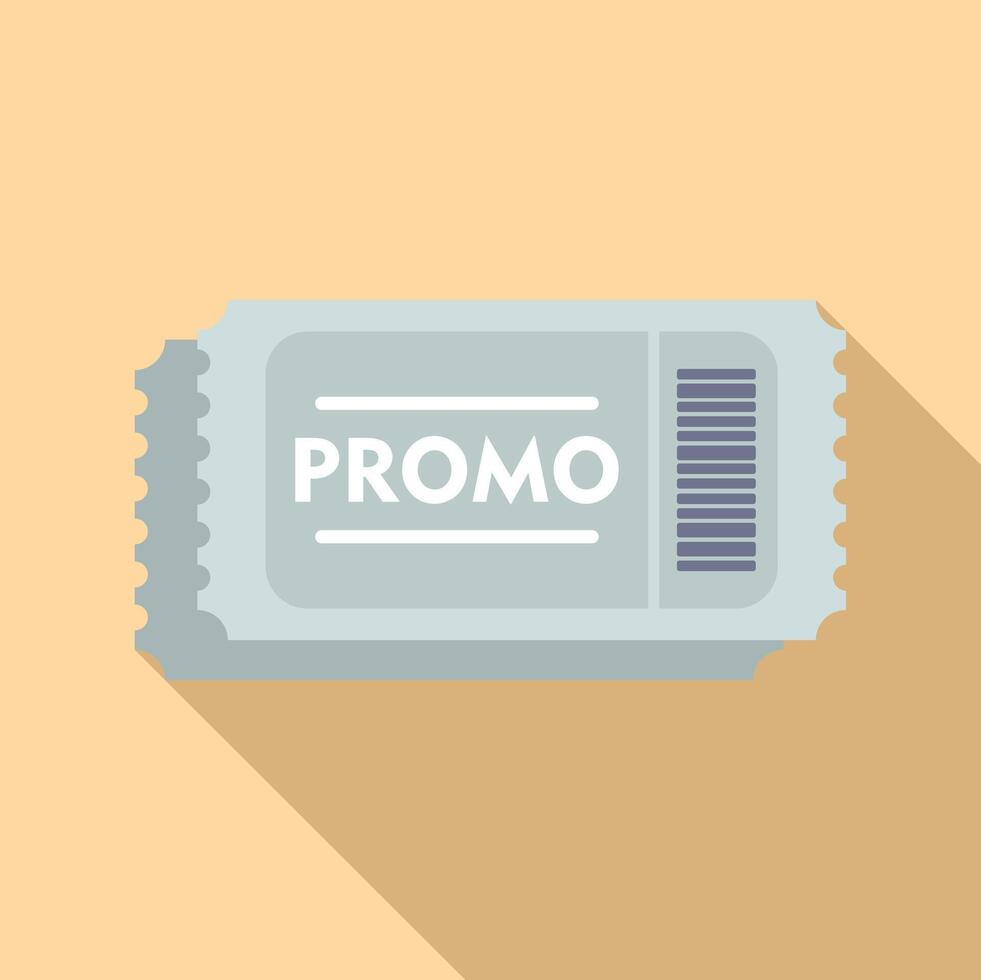 Promo voucher icon flat vector. Promotion tag sale vector