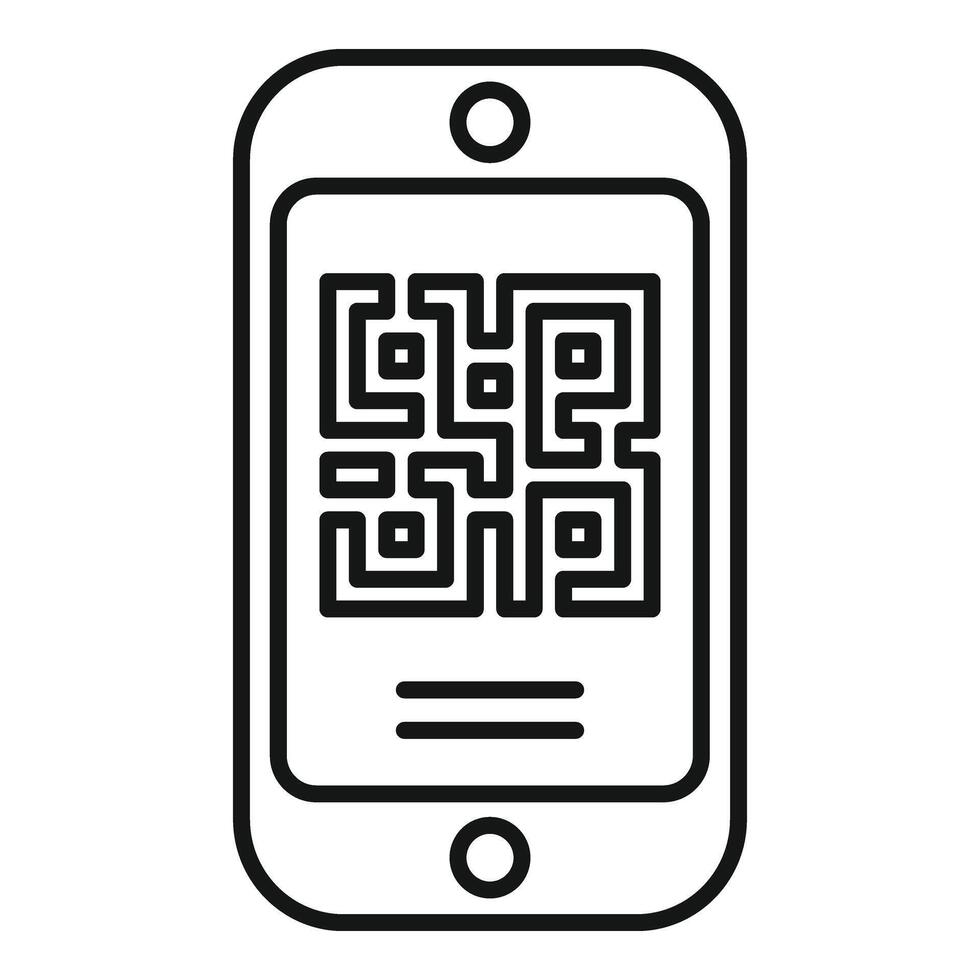 Scan phone qr code icon outline vector. Elegant card promo vector