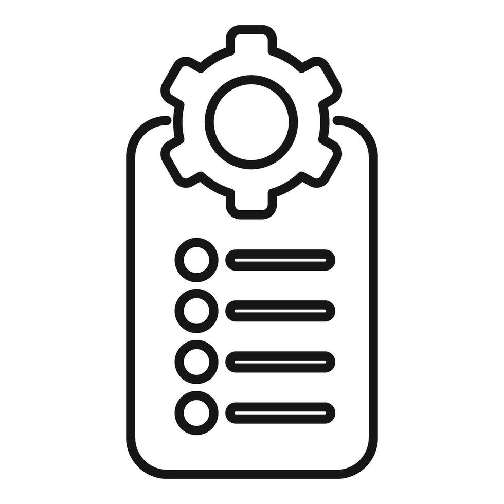 Access gear overview icon outline vector. Cooperation machine vector