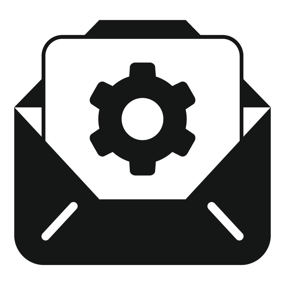 Mail cog battery icon simple vector. Size twin storage vector
