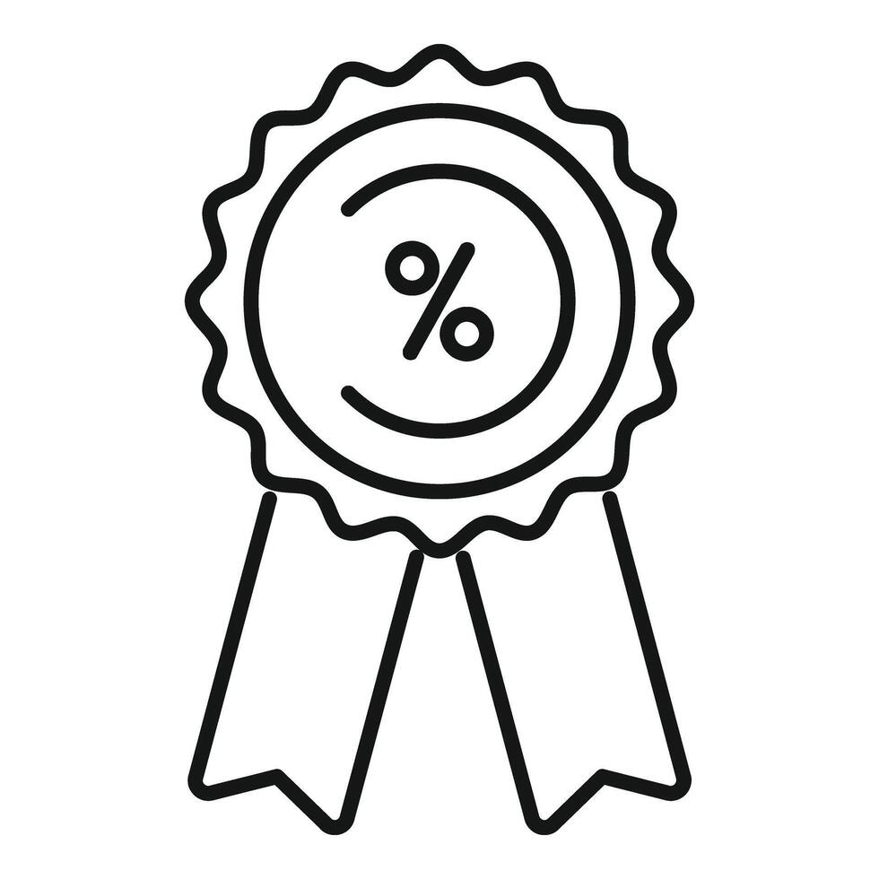 Emblem promotional code icon outline vector. Reduction code vector