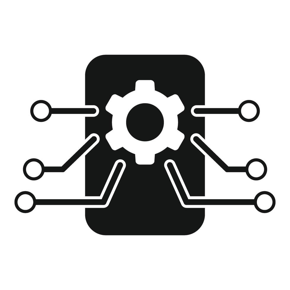 Cog overview icon simple vector. Memory dual machine vector