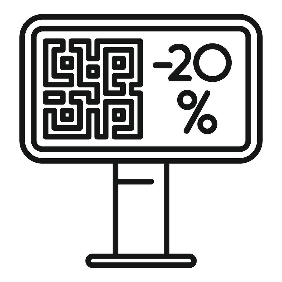 Billboard sale code icon outline vector. Package deal vector