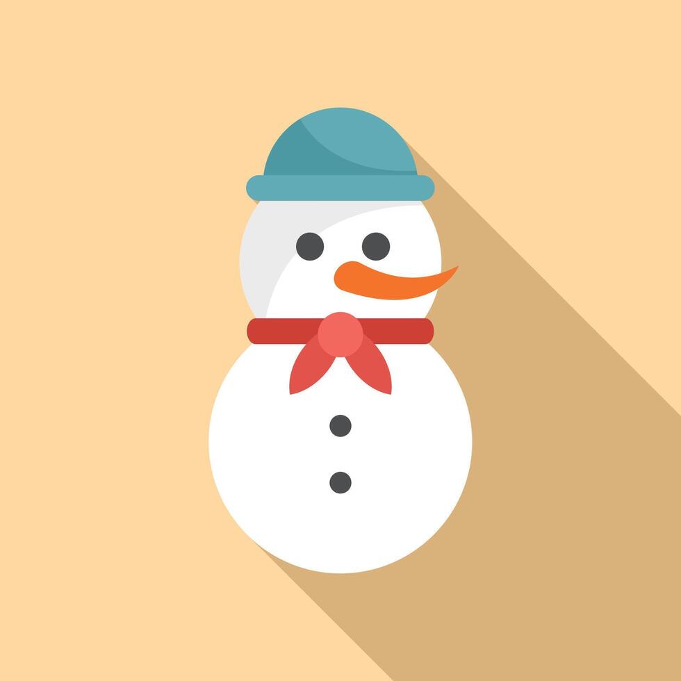 Holiday snowman icon flat vector. Festive season frozen vector