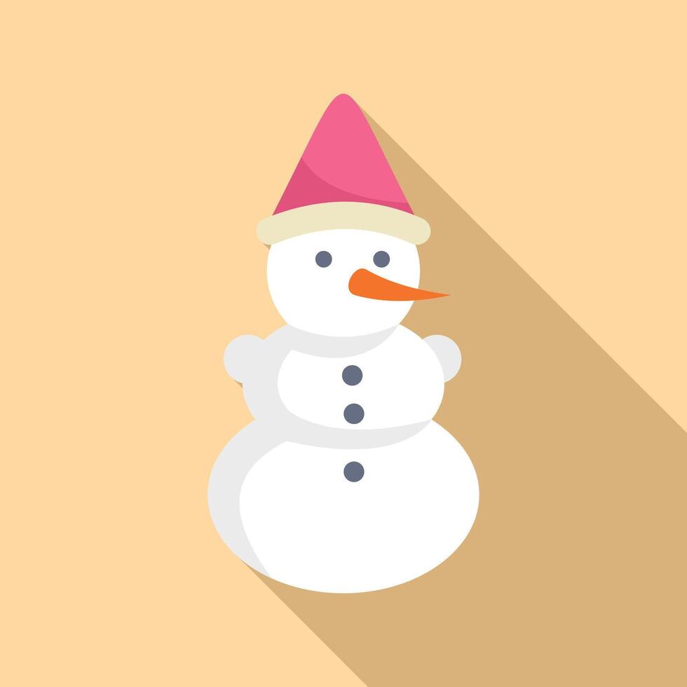 Winter snowman icon flat vector. Kids sticker vector