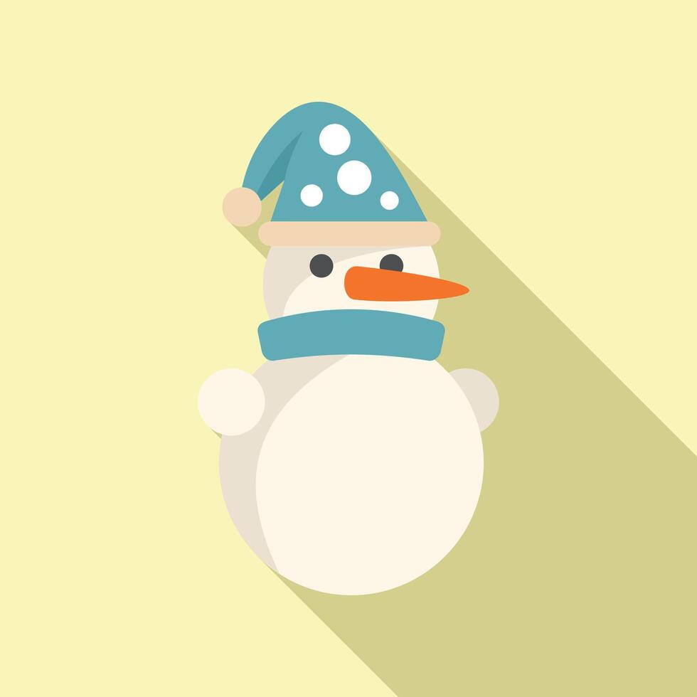 Scarf snowman icon flat vector. Character costume vector