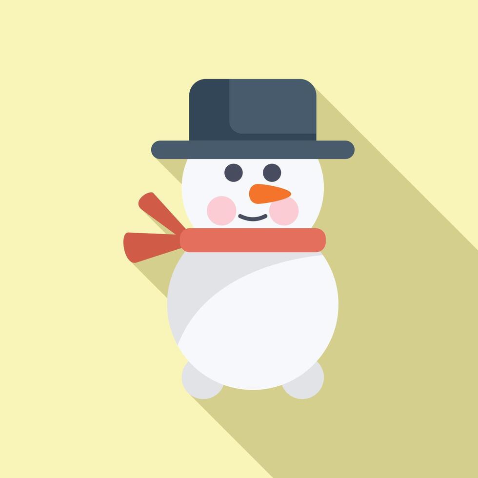 Merry snowman icon flat vector. Emotion cute figure vector
