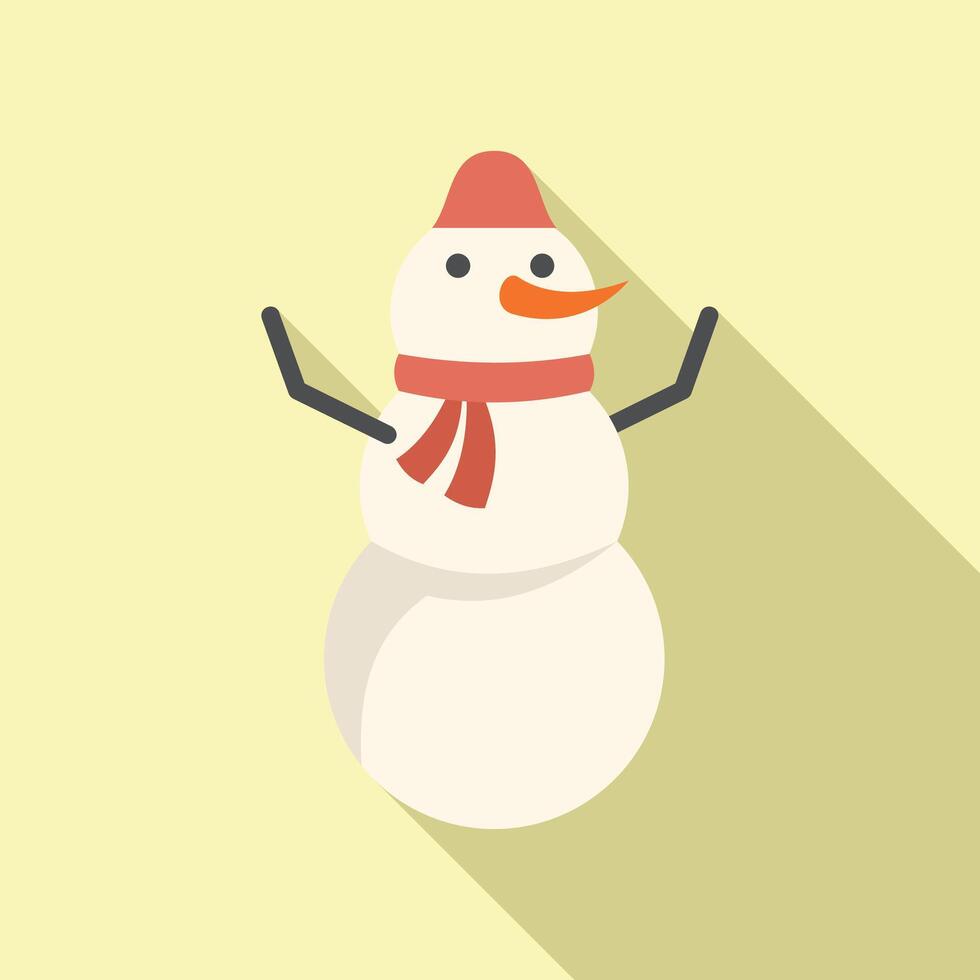 Design snowman icon flat vector. Cute emotion sticker vector