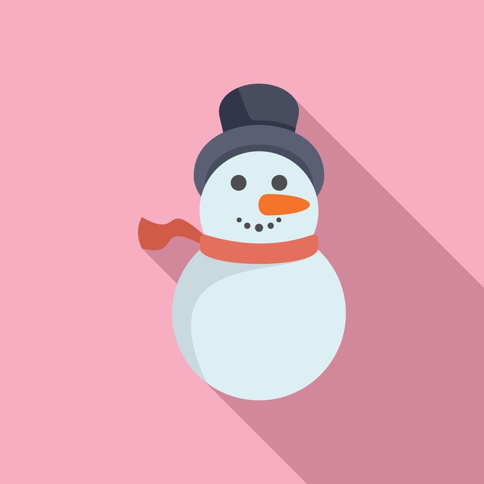 Emotion snowman icon flat vector. Holiday festive party vector