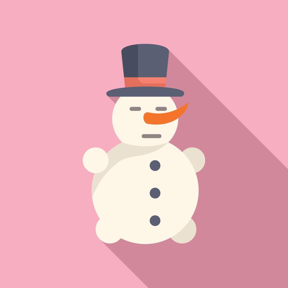 Top hat snowman icon flat vector. Festive celebration vector