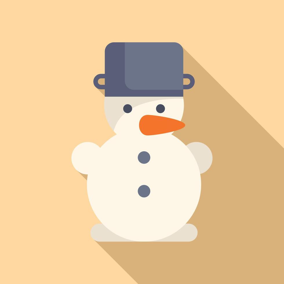 monigote de nieve icono plano vector. Navidad hielo bufanda vector