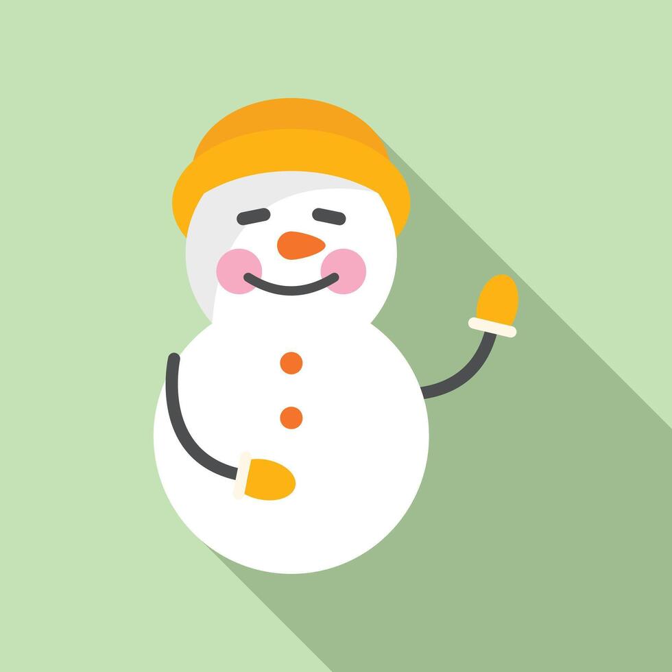 Character snowman icon flat vector. White funny pack vector