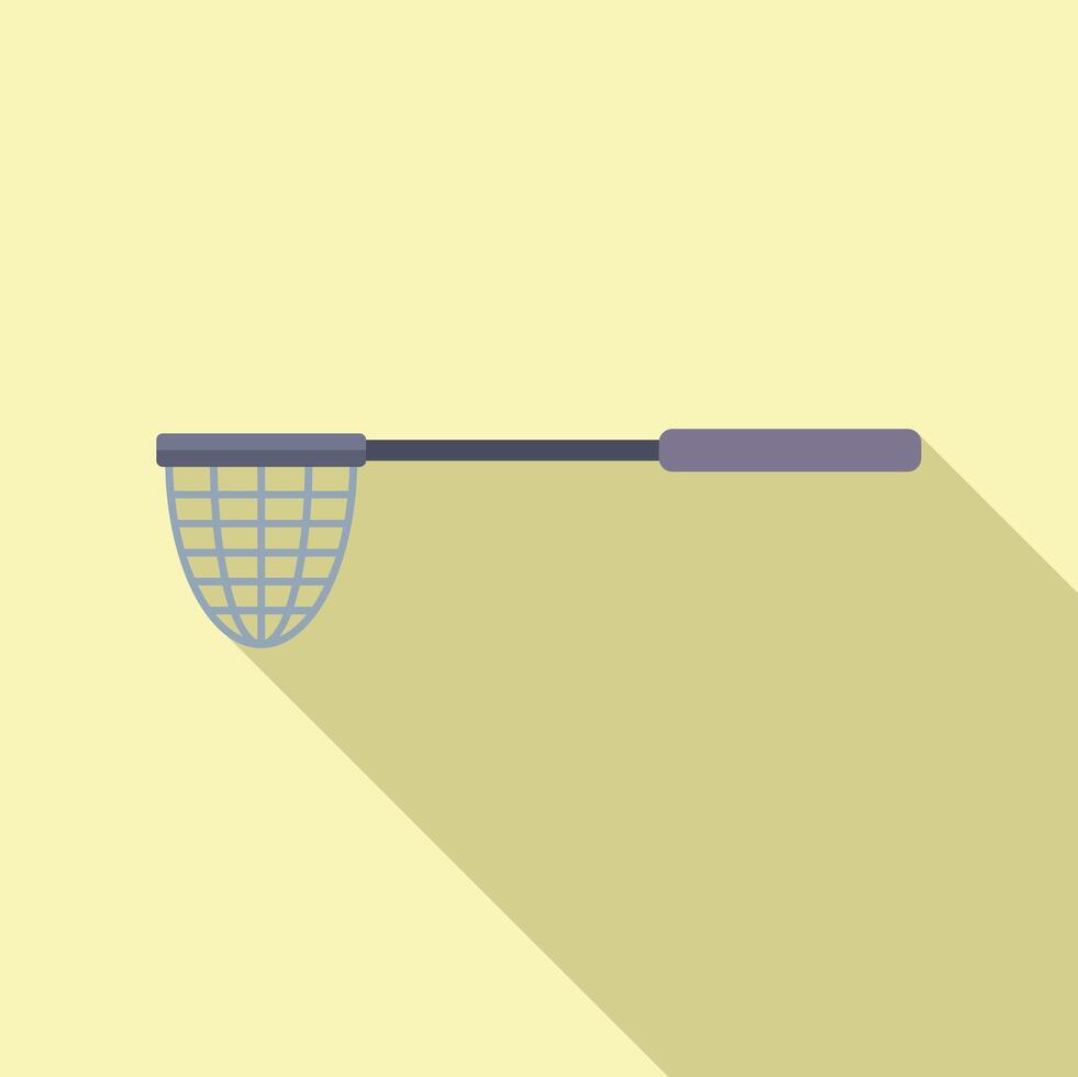 Net fish catcher icon flat vector. Camping activity vector