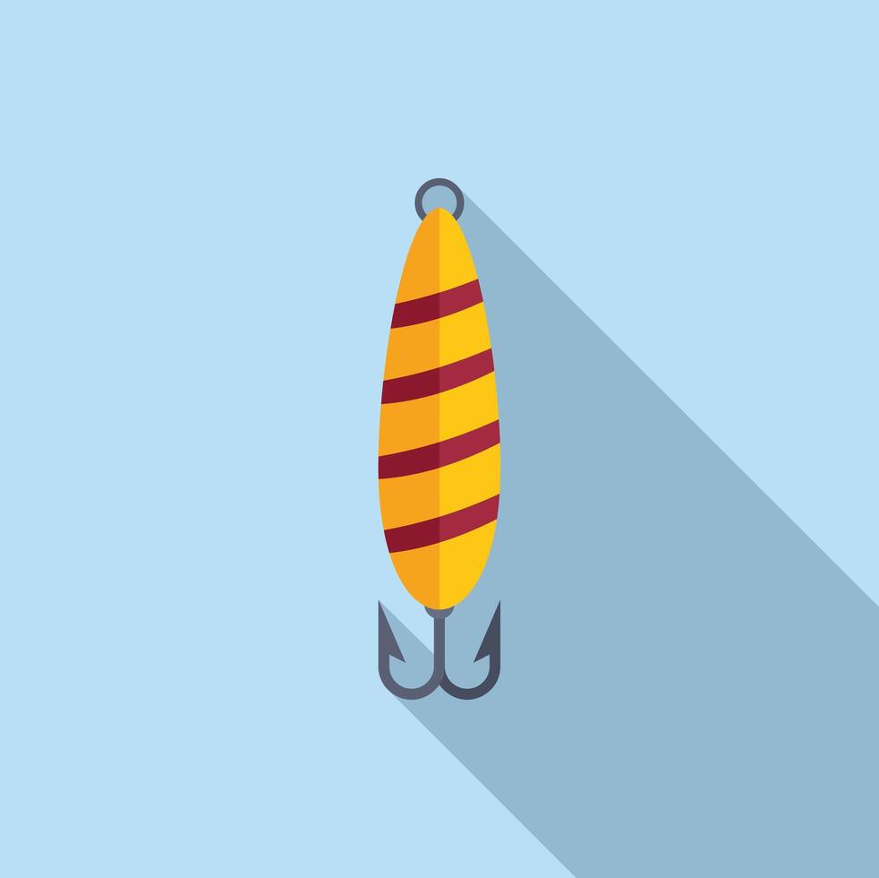 Striped fishing bait icon flat vector. Season landscape vector