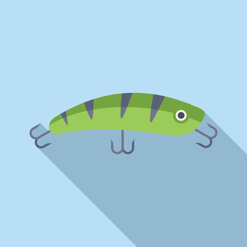 Season fish bait icon flat vector. Polar activity vector