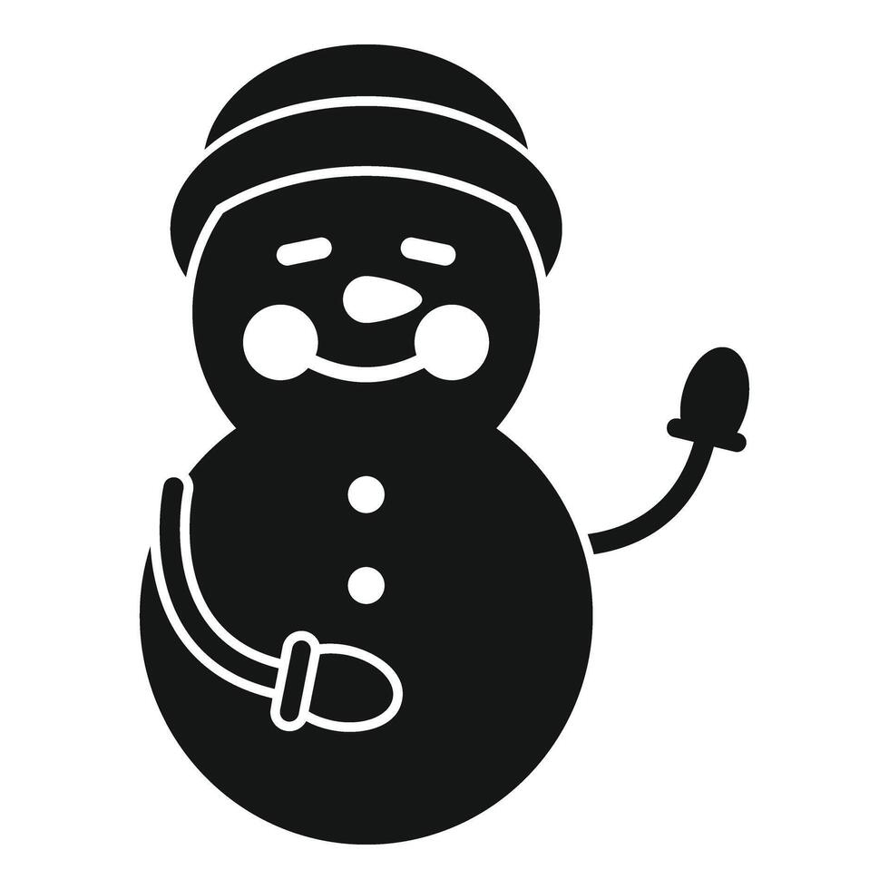 Character snowman icon simple vector. White funny pack vector
