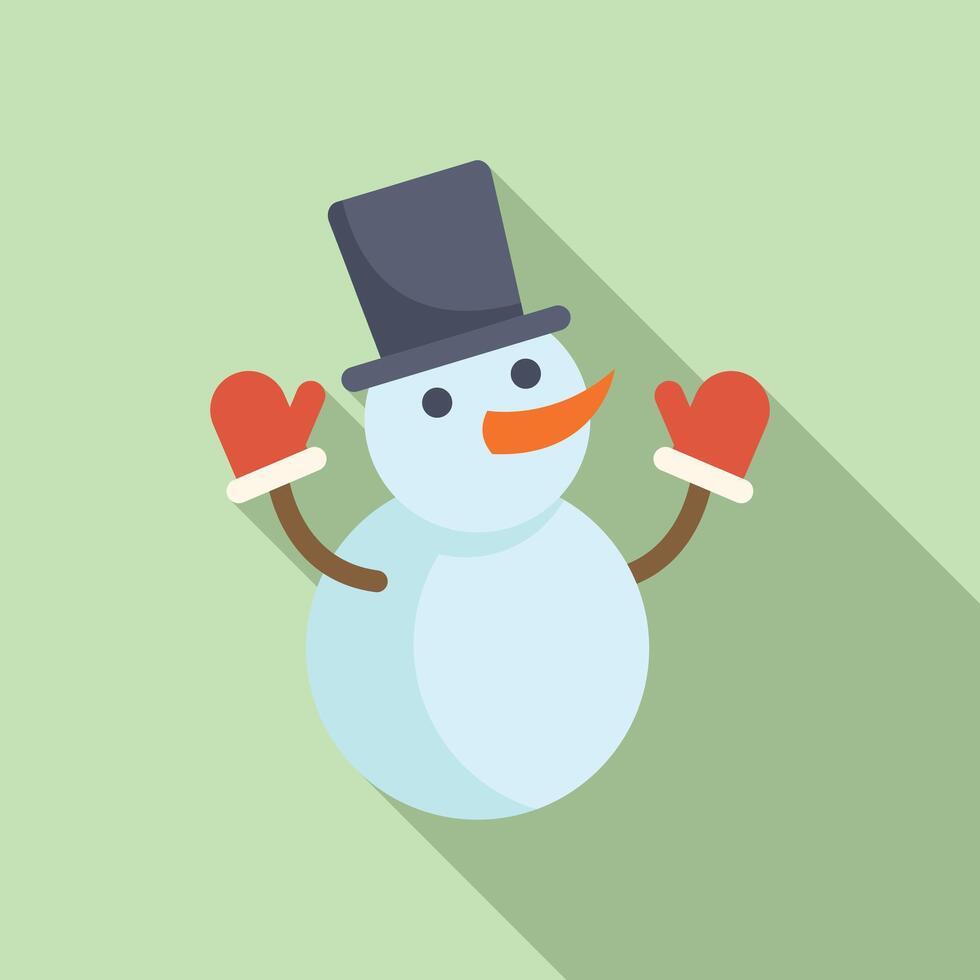 Water frozen snowman icon flat vector. Scarf winter vector