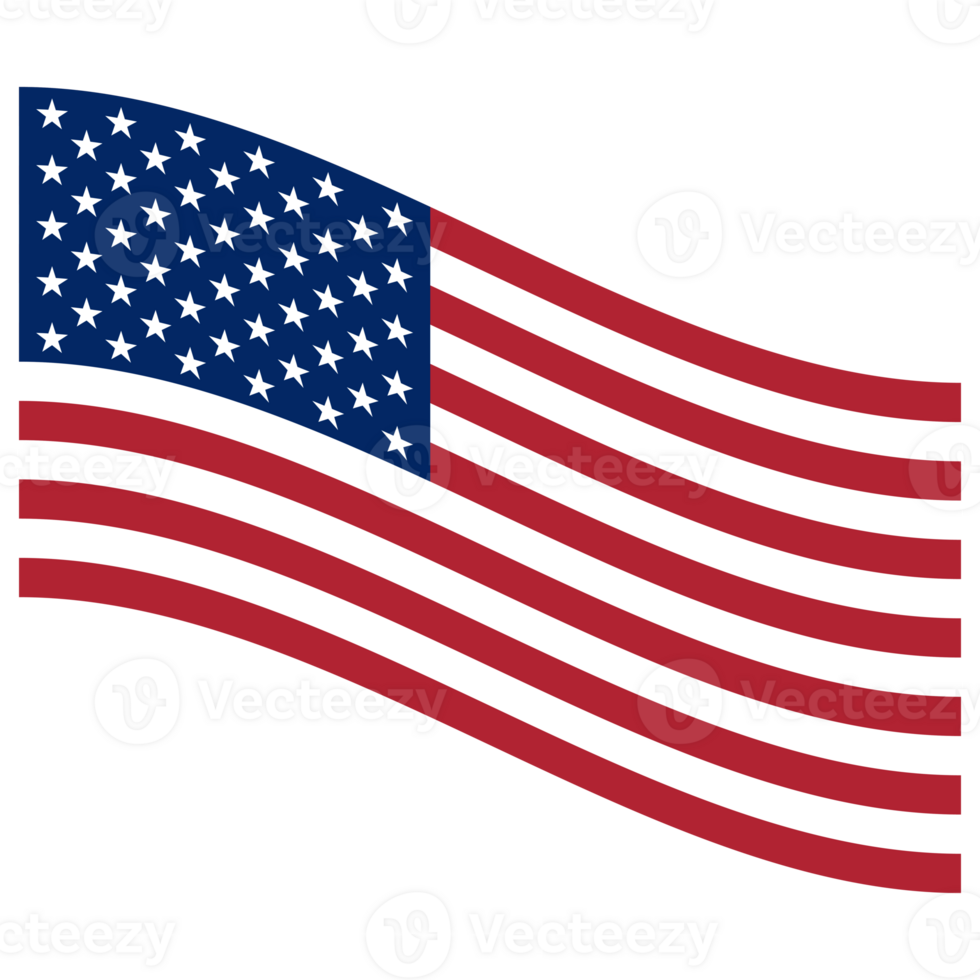 Etats-Unis drapeau ondulé agrafe art pour 4e de juillet vacances indépendance journée vacances dans Etats-Unis. nationale drapeau de uni États sur png transparence