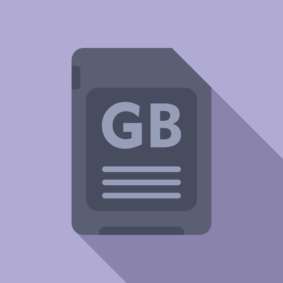 GB flash memory board icon flat vector. Machine solid vector