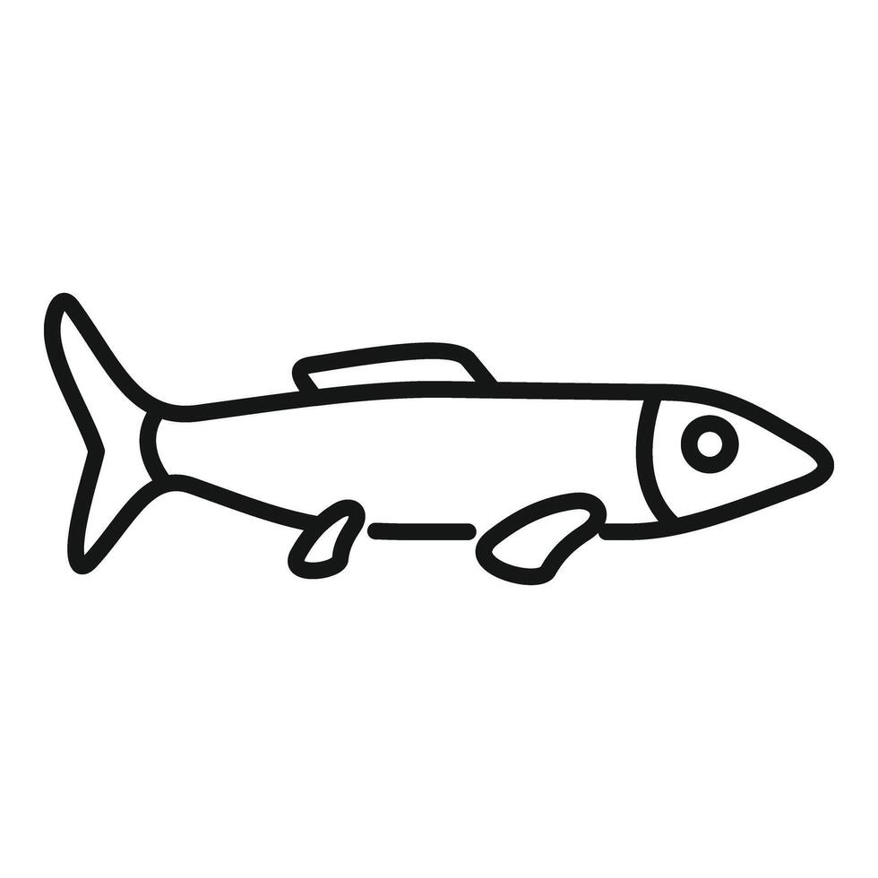 Ice lake fish icon outline vector. Winter fishing vector