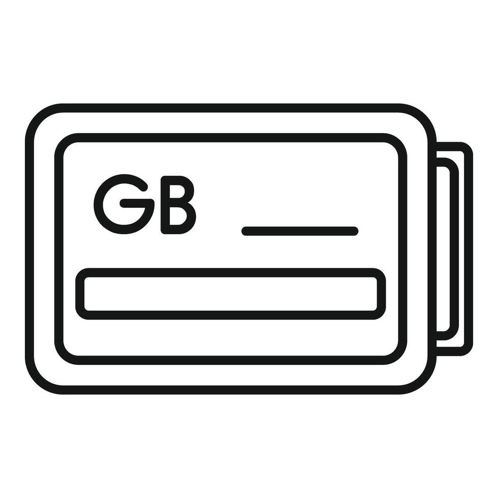GB memory board icon outline vector. Focus solid machine vector