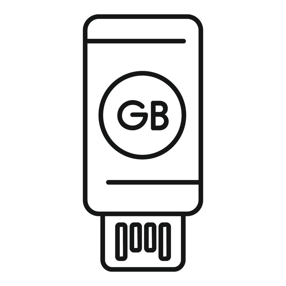 Speed usb disk icon outline vector. Solid state disk vector