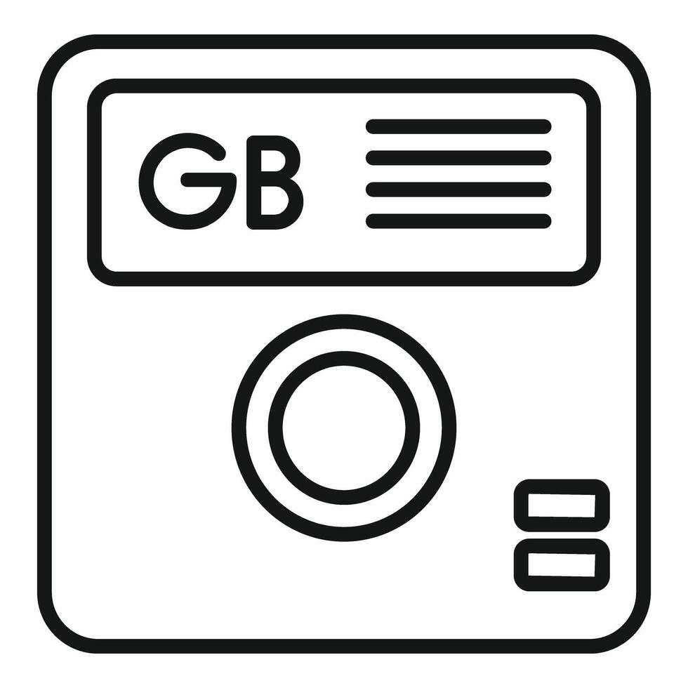 GB board icon outline vector. Archive state backup vector