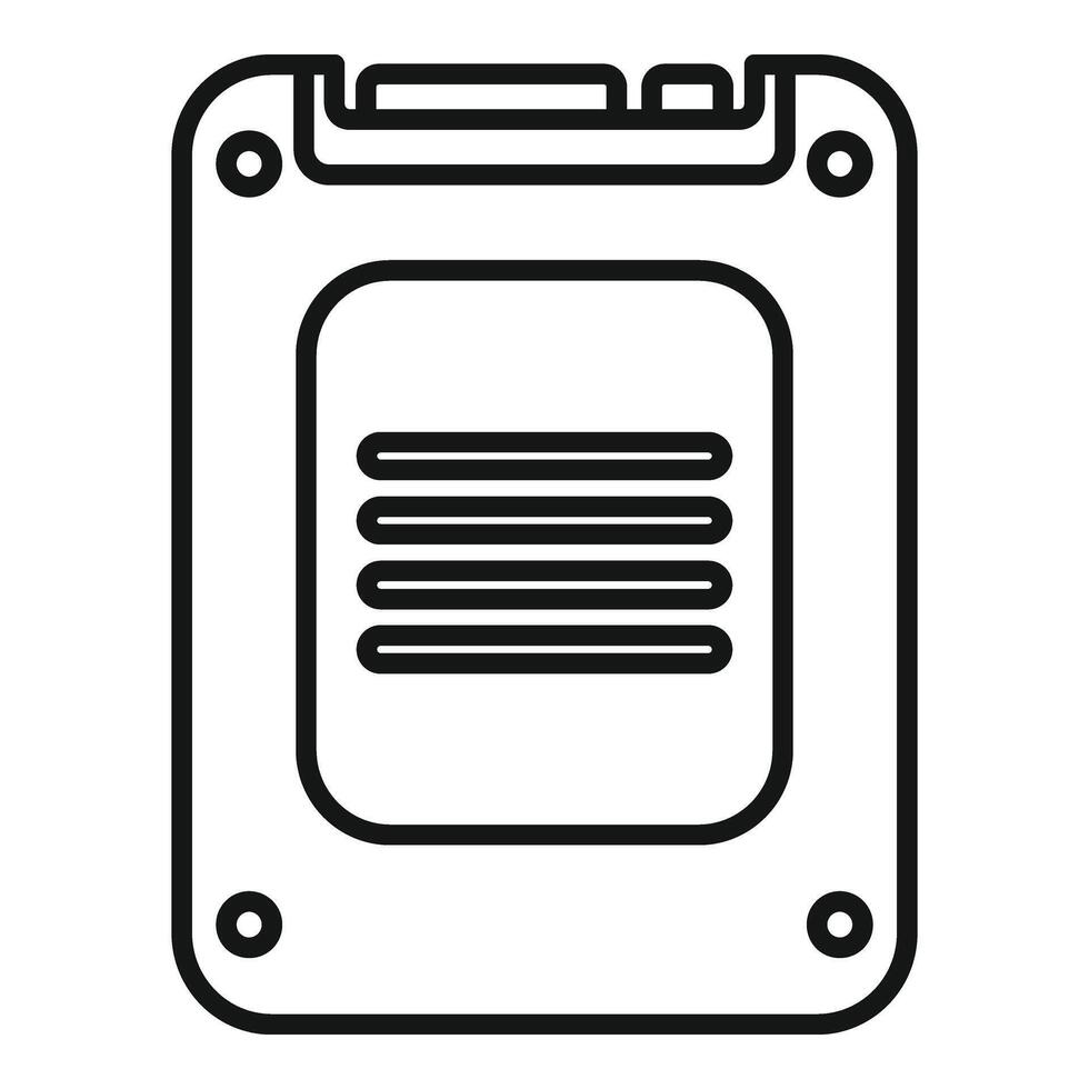 Storage shutter usb icon outline vector. MB archive tb vector