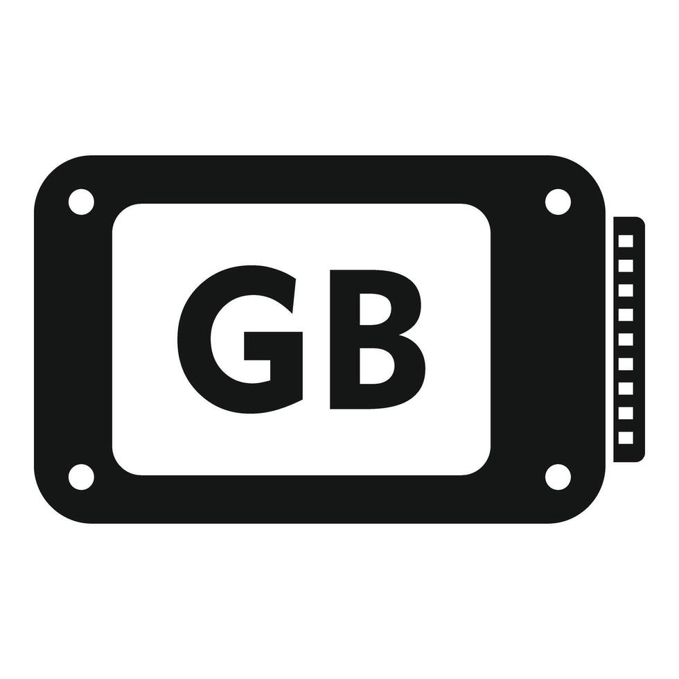 gb almacenamiento atención icono sencillo vector. estado apoyo ssd vector