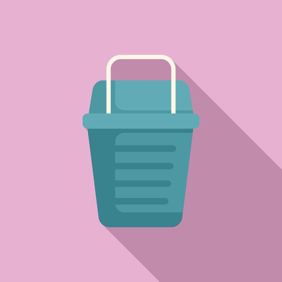 Ice fishing basket icon flat vector. Season camping vector