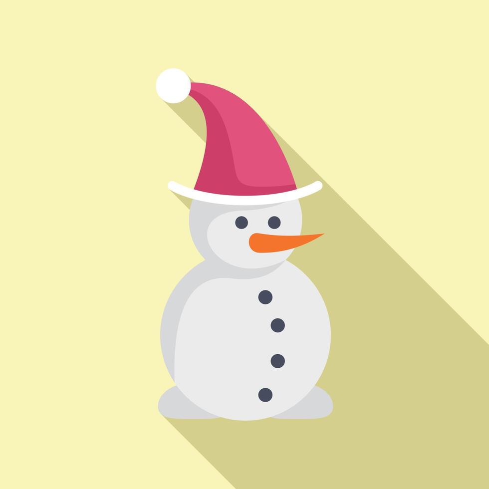 Ice snowman icon flat vector. Emotion decoration vector