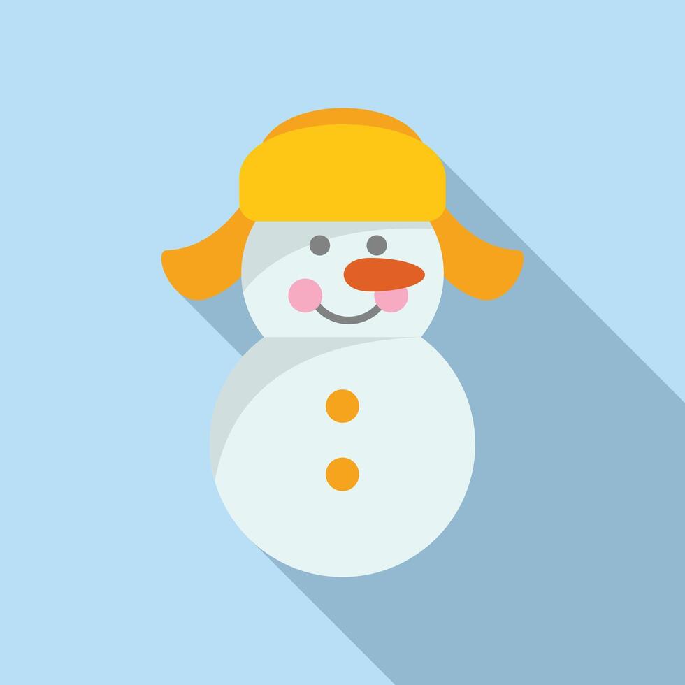 cara sonrisa monigote de nieve icono plano vector. festivo temporada vector