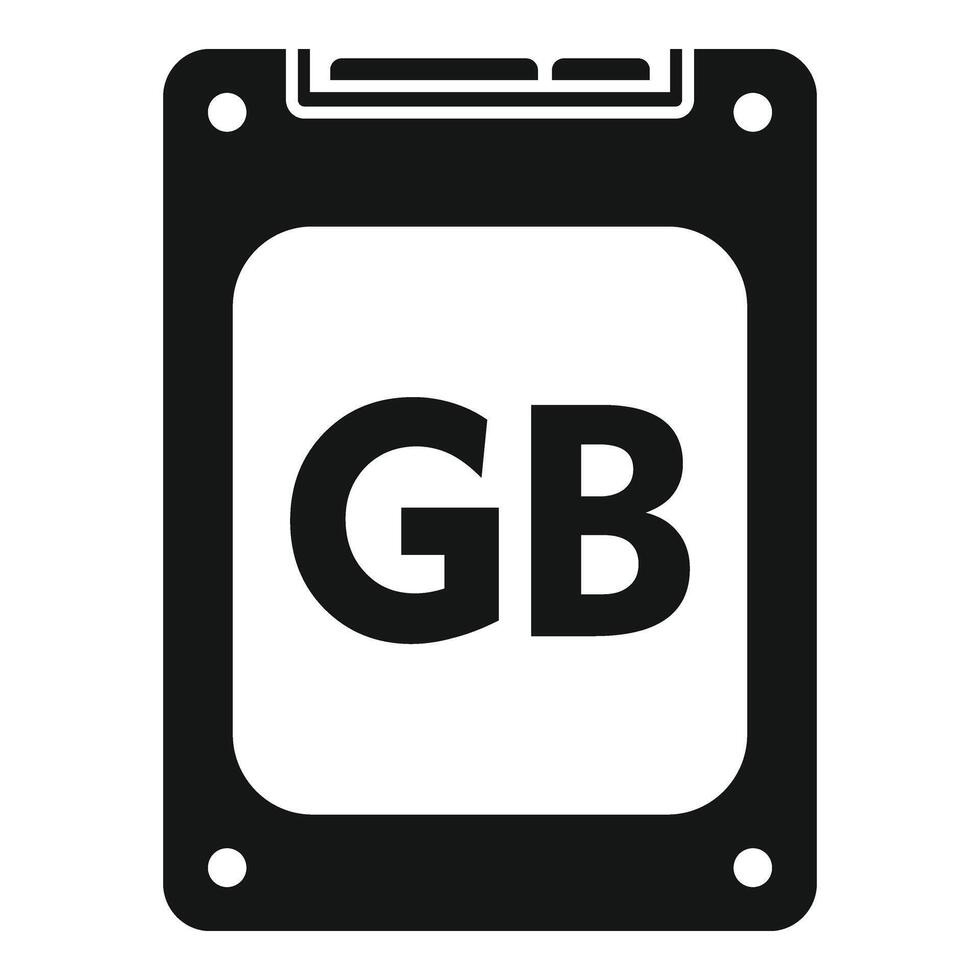 SSD disk icon simple vector. Solid machine memory vector
