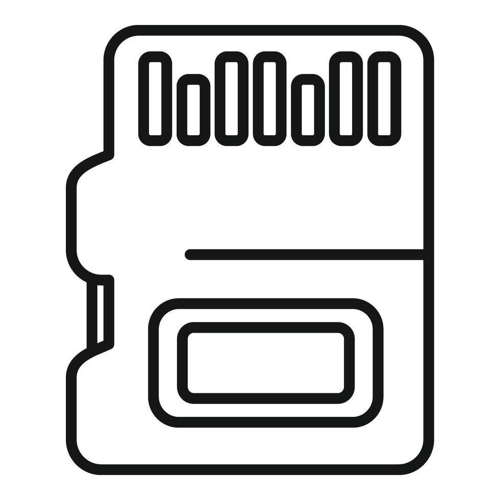 Micro sd storage icon outline vector. Storage digital vector