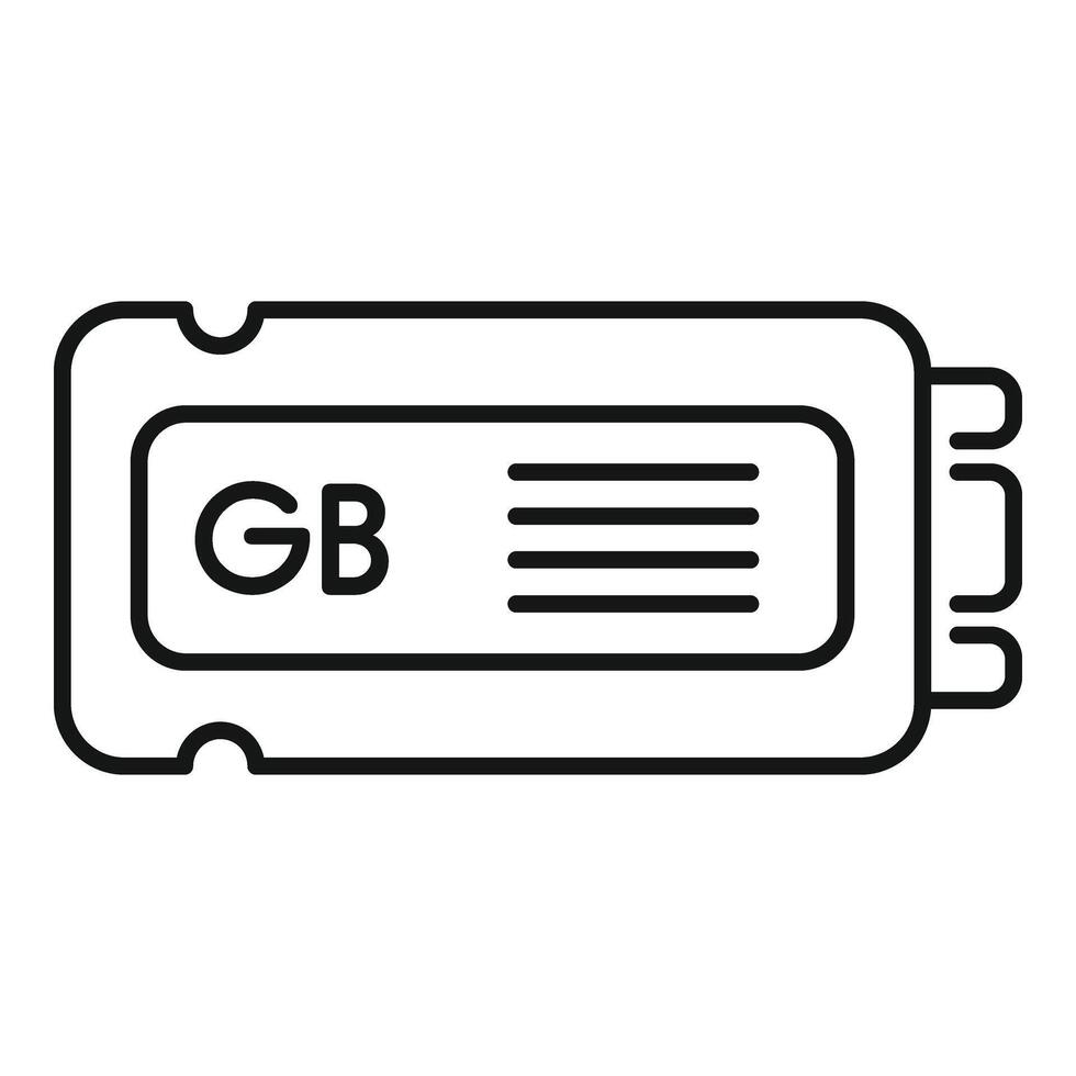 ssd gb memoria icono contorno vector. producto byte vector