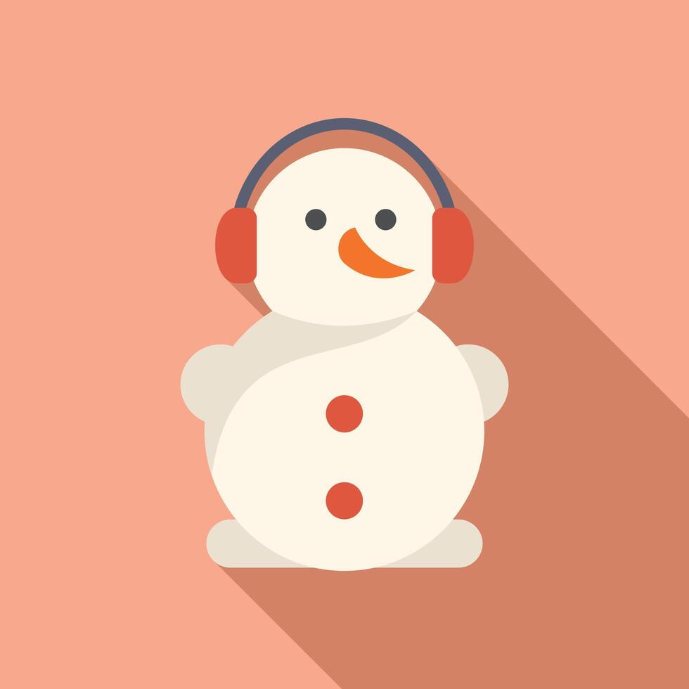 Decoration snowman icon flat vector. Face happy New Year vector