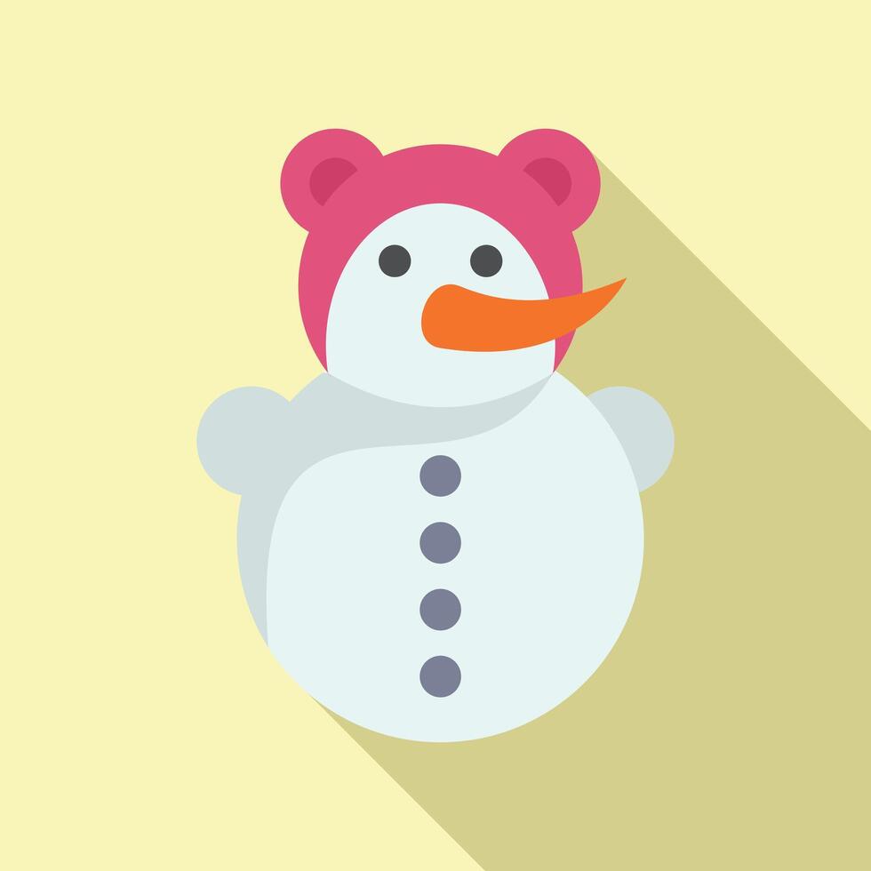 Christmas snowman icon flat vector. Winter happy New Year vector