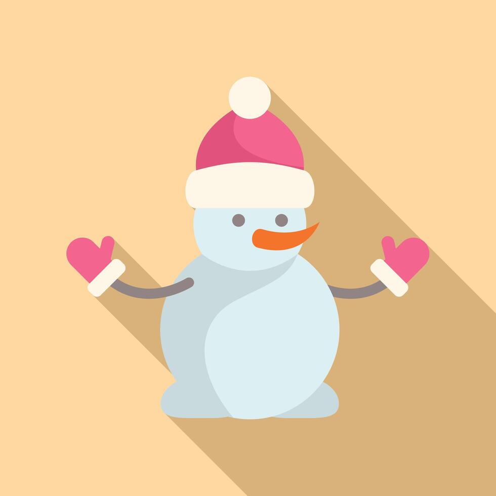 Snowball snowman icon flat vector. Costume festive vector