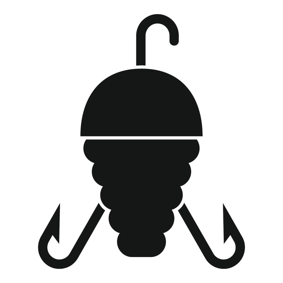 Triple hook bait icon simple vector. Sport camping vector