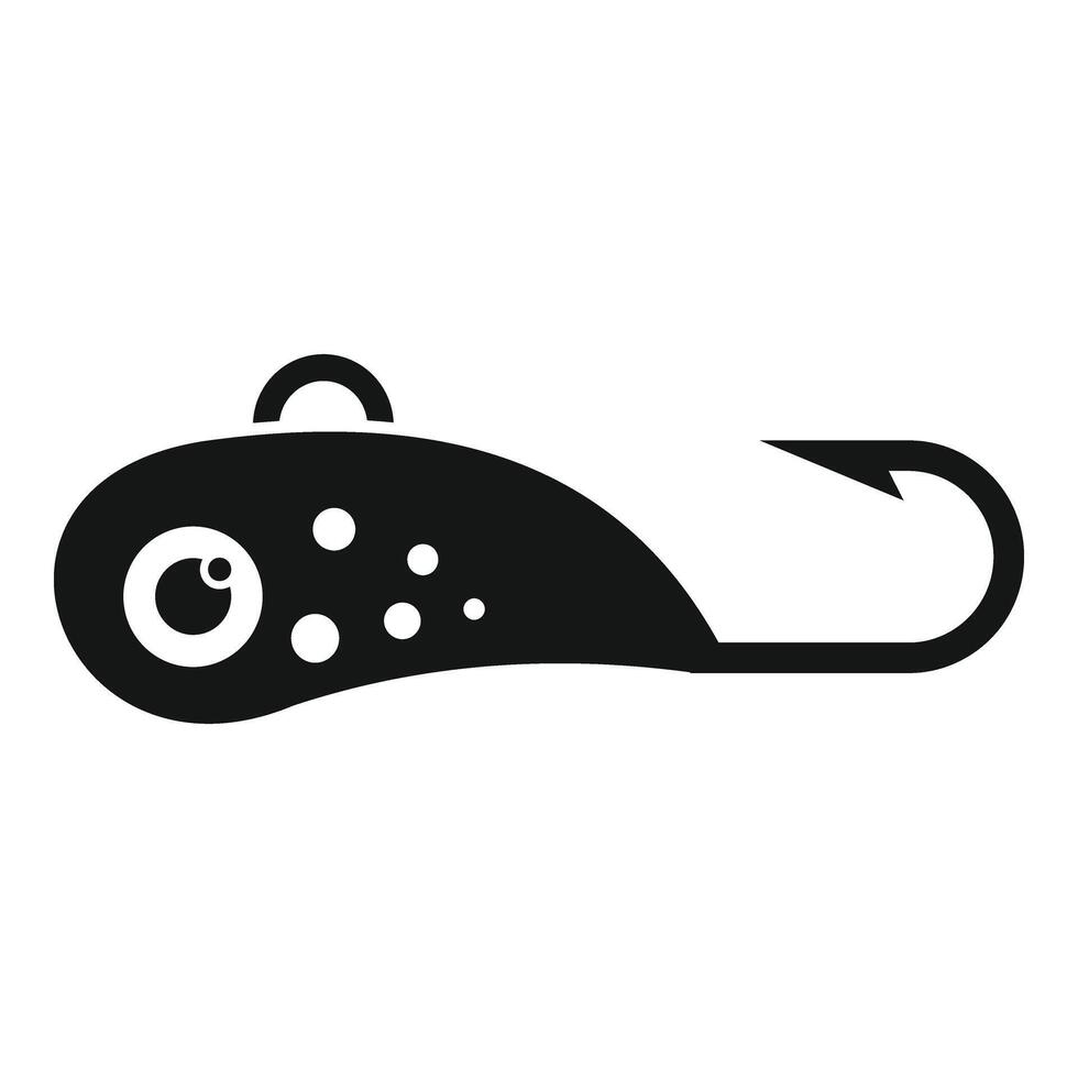 Hook ice fishing bait icon simple vector. Nature sport vector