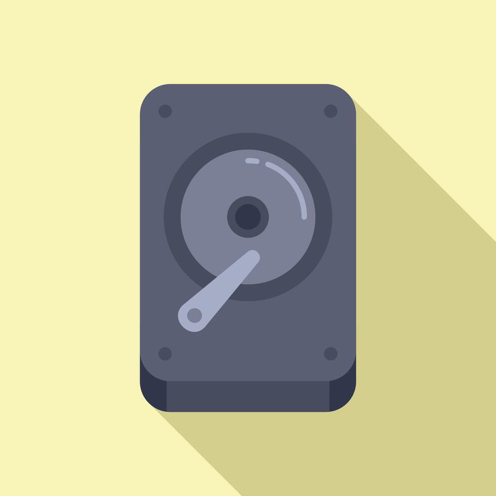 Disk gb data icon flat vector. Assembly focus state vector