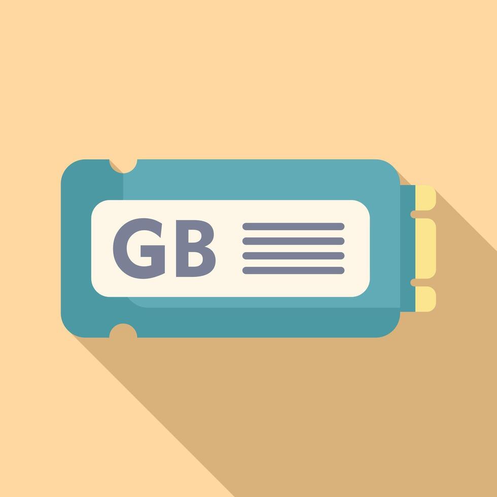 SSD gb memory icon flat vector. Product byte 41273850 Vector Art at Vecteezy