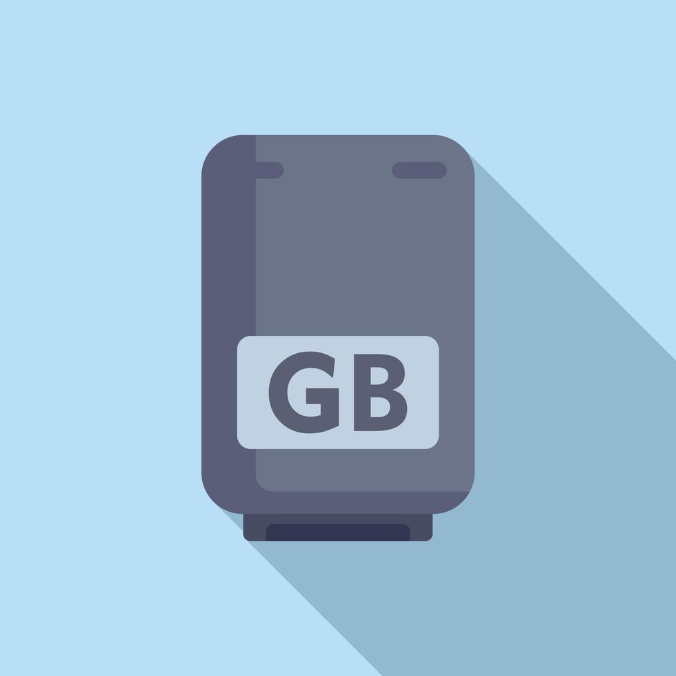 SSD gb solid shutter icon flat vector. Machine server vector