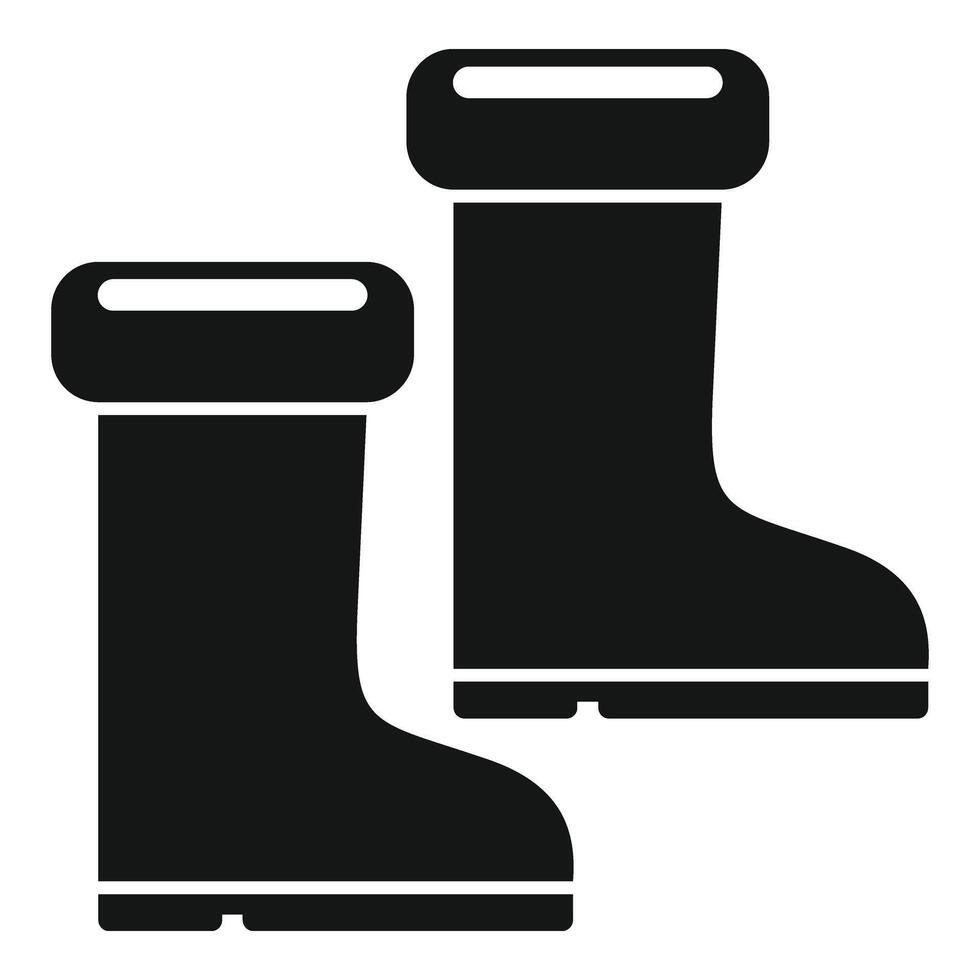 Ice fishing boots icon simple vector. Cold water outdoor vector