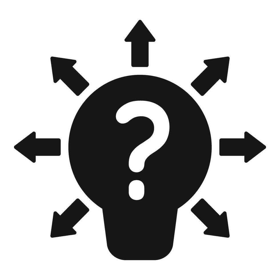 New idea critical thinking icon simple vector. Reason guess vector