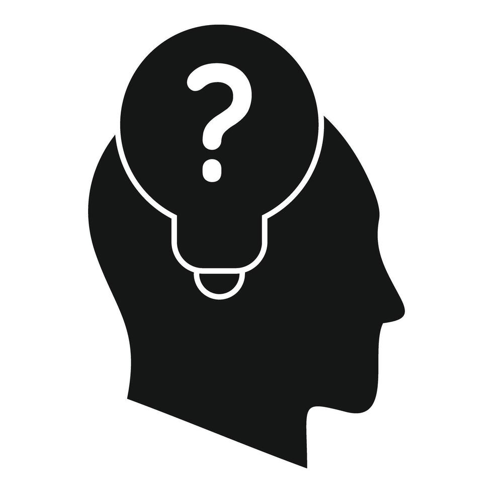 New idea question icon simple vector. Person solution vector