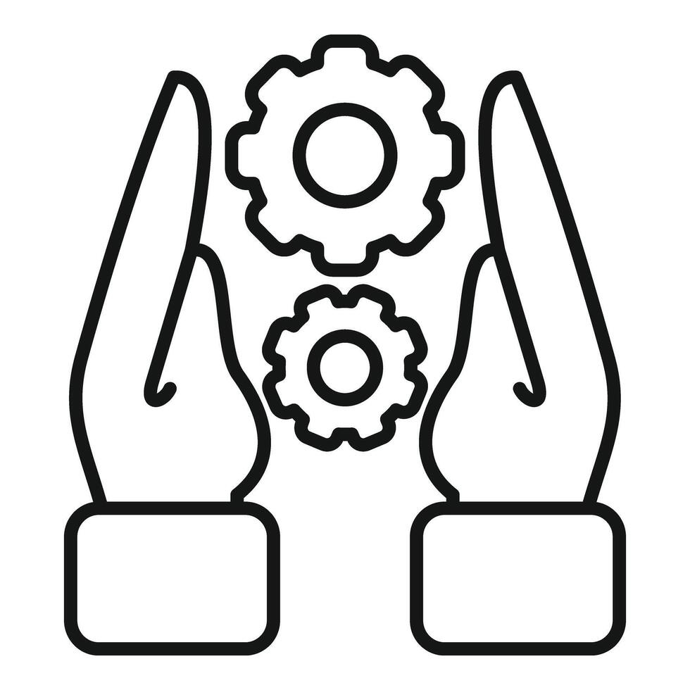 Gear care evidence icon outline vector. Mind business solution vector